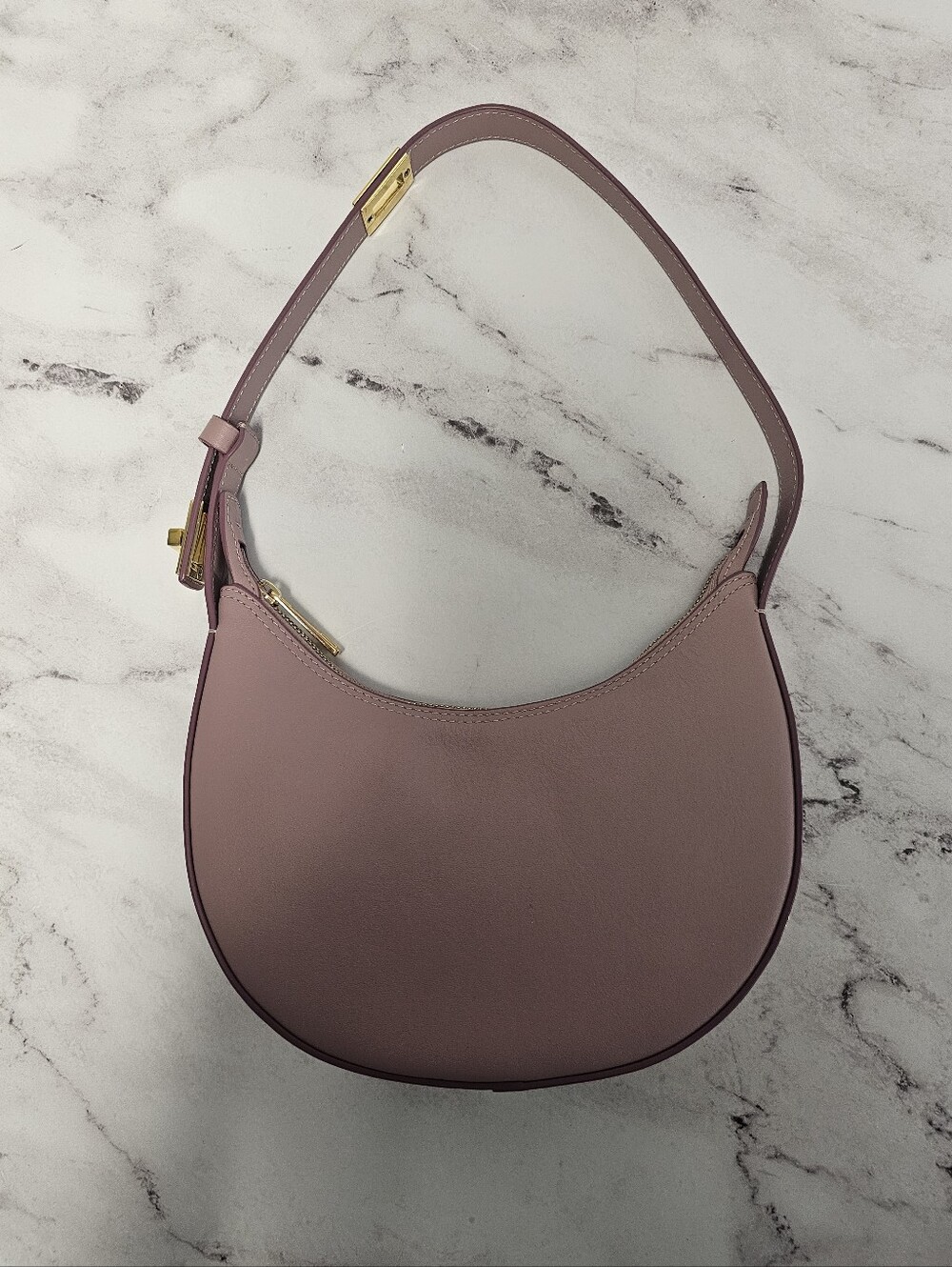 Rabeanco Nina Crescent Mini Purple Pink Shoulder Bag Preowned - Picture 6 of 10
